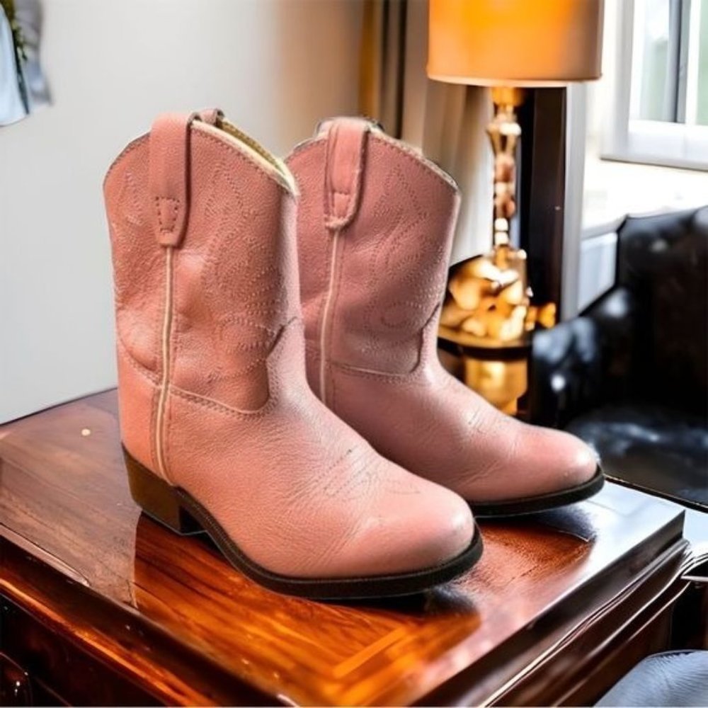 Mastersons Girl Size 7 Cowboy Boot Leather Pink